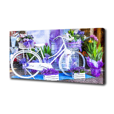 Tableau toile imprimée Bicyclette blanche