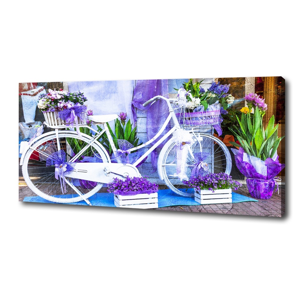 Tableau toile imprimée Bicyclette blanche