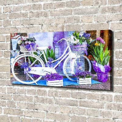 Tableau toile imprimée Bicyclette blanche