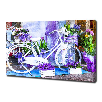 Tableau toile imprimée Bicyclette blanche