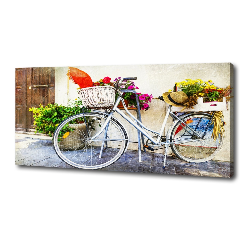 Tableau sur toile Vélo blanc