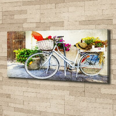 Tableau sur toile Vélo blanc