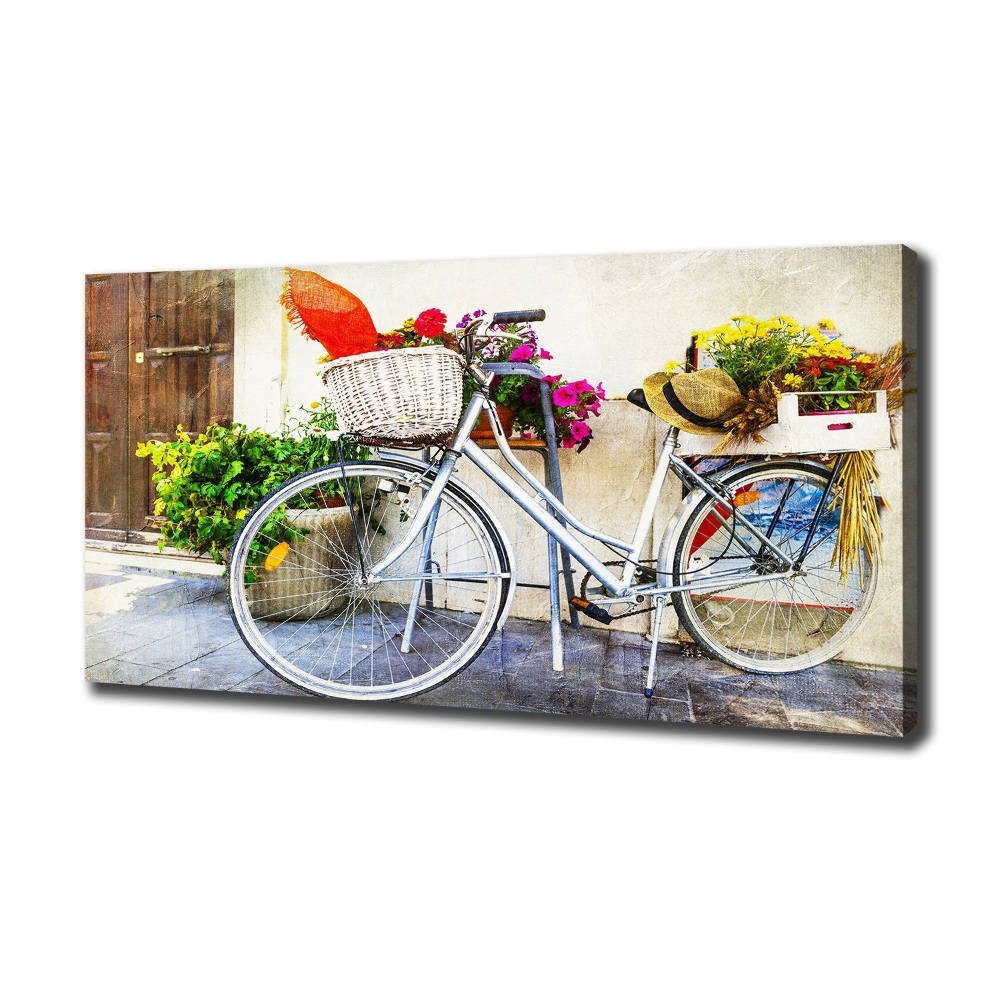 Tableau sur toile Vélo blanc