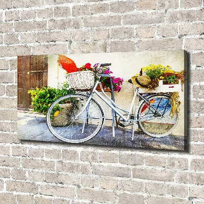 Tableau sur toile Vélo blanc