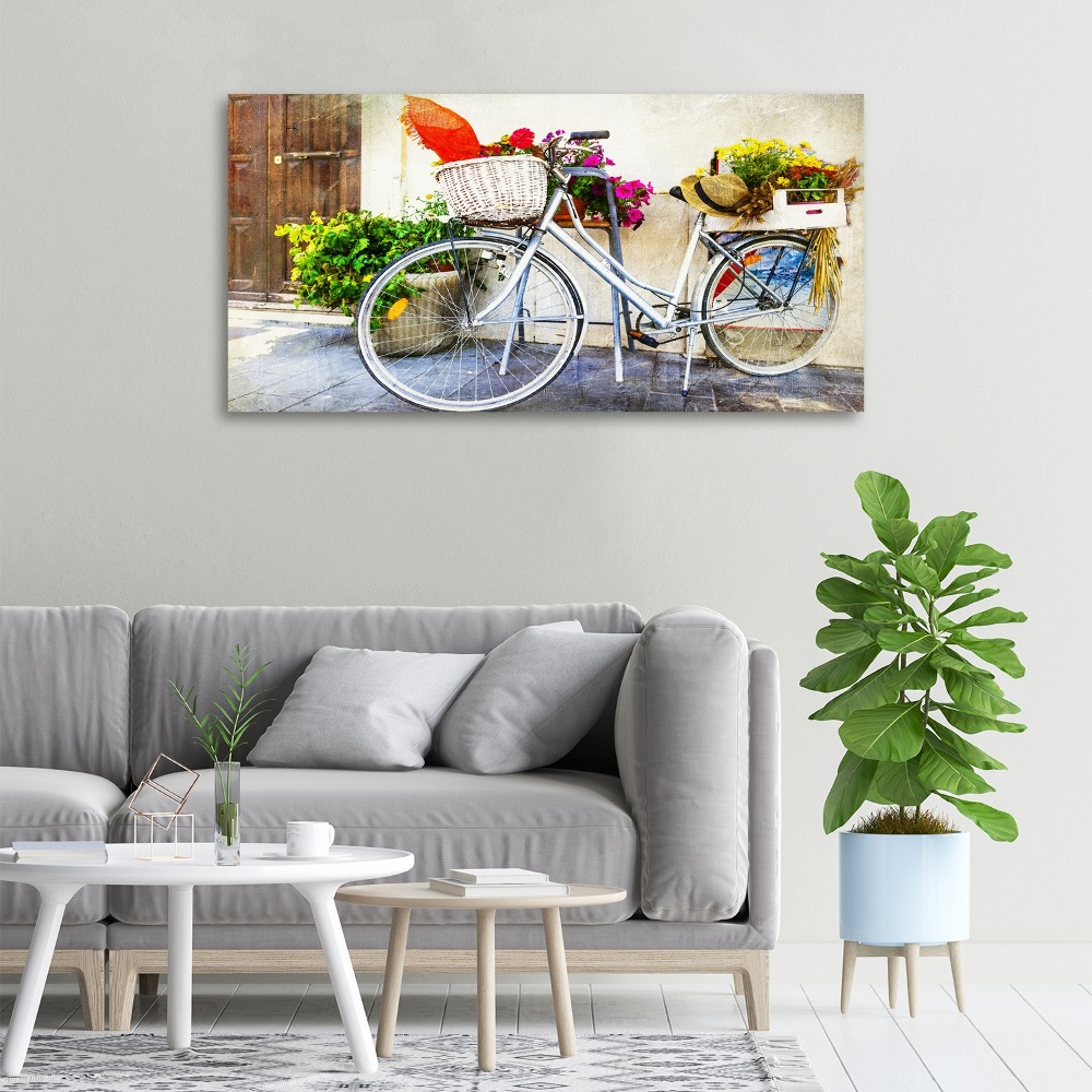 Tableau sur toile Vélo blanc