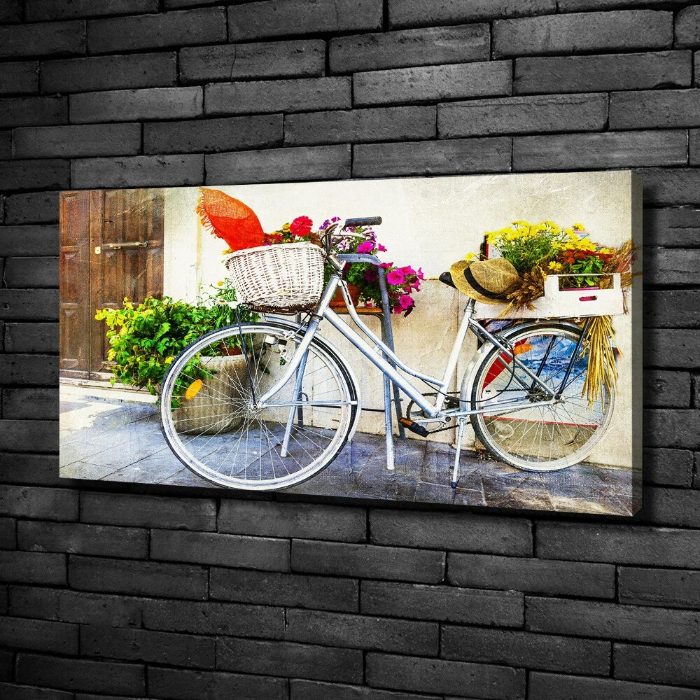 Tableau sur toile Vélo blanc