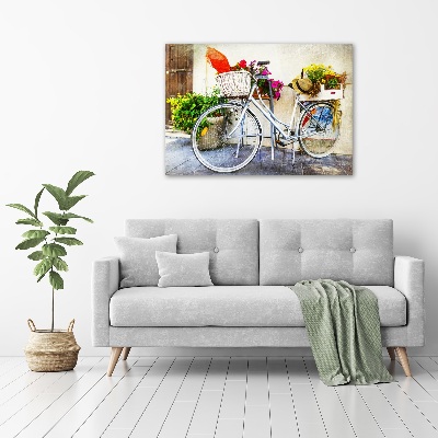 Tableau sur toile Vélo blanc