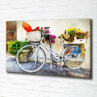 Tableau sur toile Vélo blanc