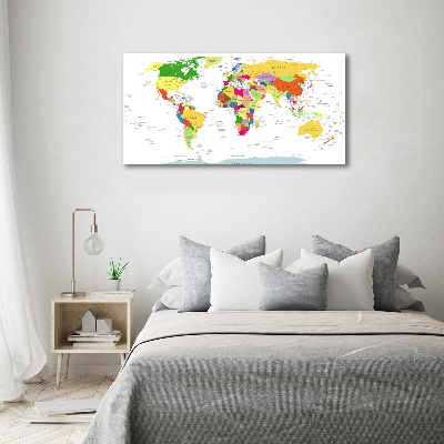 Tableau imprimé sur toile Carte du monde