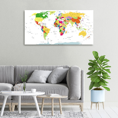 Tableau imprimé sur toile Carte du monde