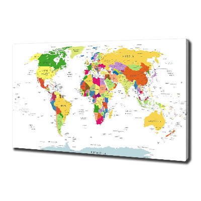 Tableau imprimé sur toile Carte du monde