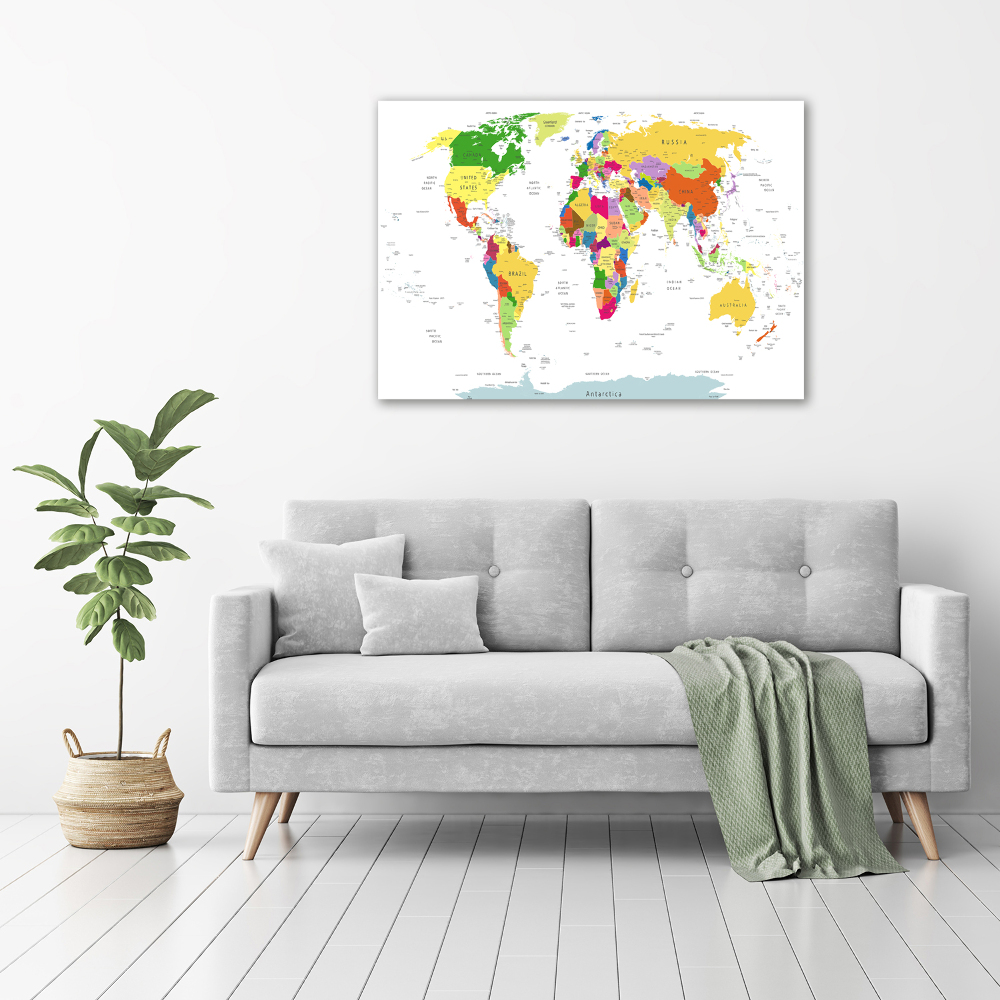 Tableau imprimé sur toile Carte du monde