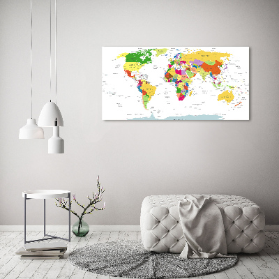 Tableau imprimé sur toile Carte du monde