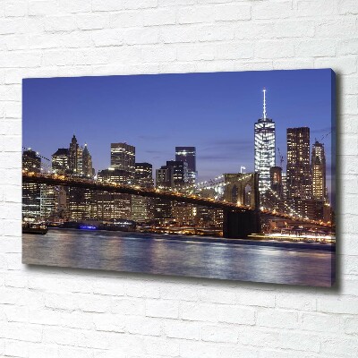 Tableau sur toile Manhattan de nuit