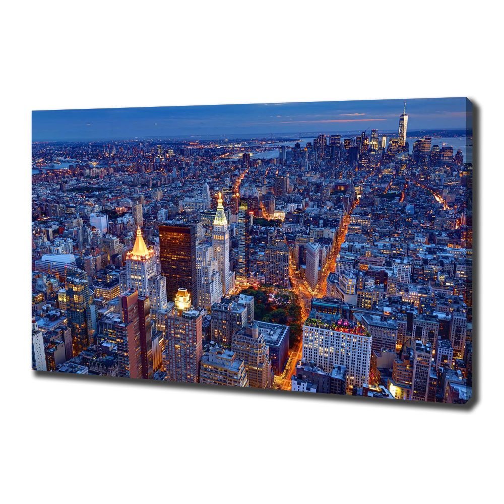 Tableau imprimé sur toile Manhattan de nuit