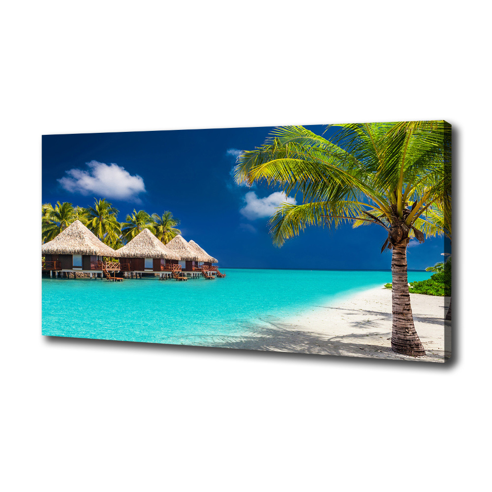 Tableau sur toile Bungalows Maldives