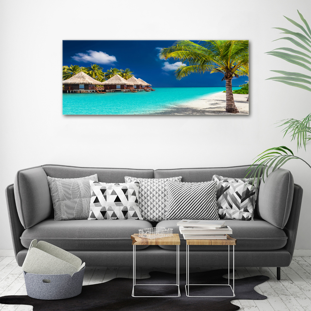 Tableau sur toile Bungalows Maldives