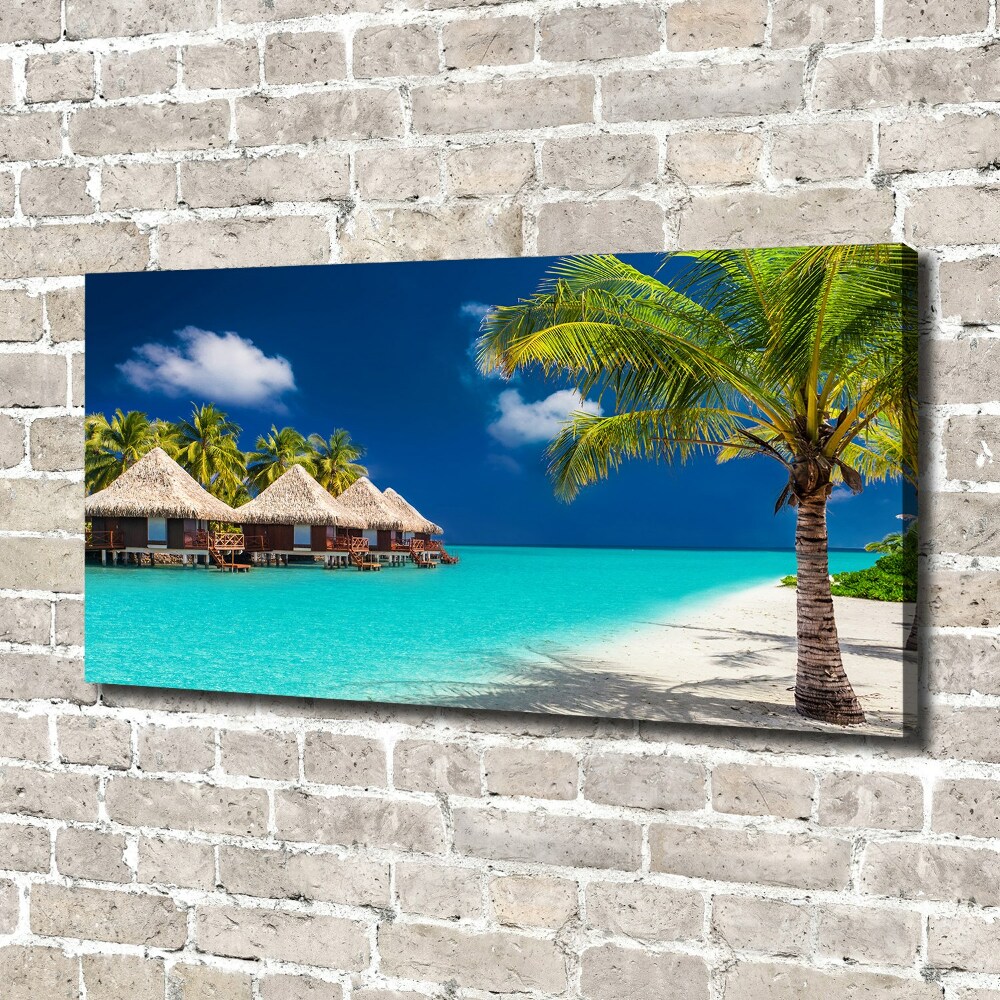 Tableau sur toile Bungalows Maldives