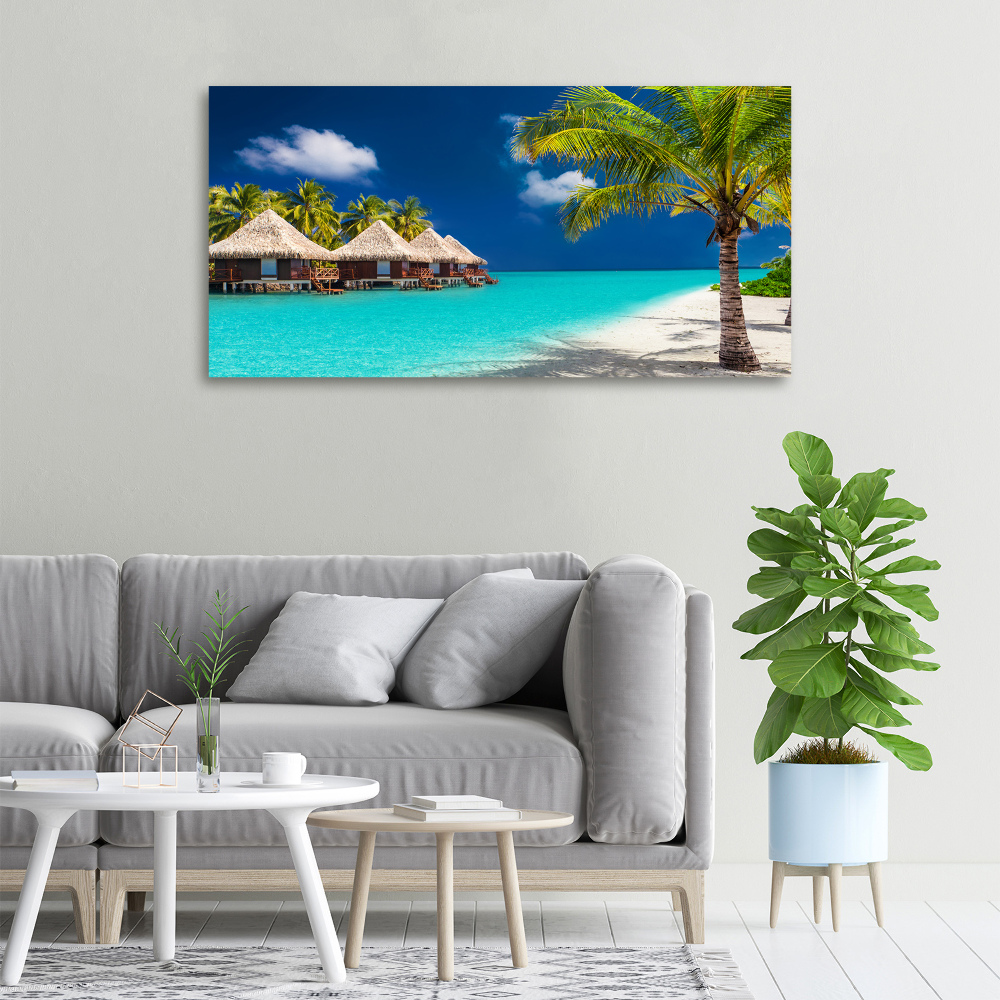 Tableau sur toile Bungalows Maldives