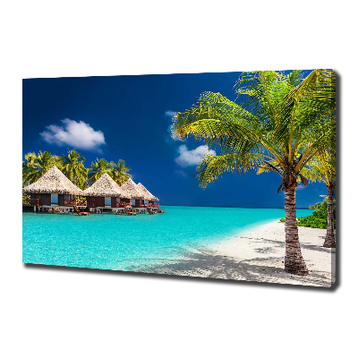 Tableau sur toile Bungalows Maldives