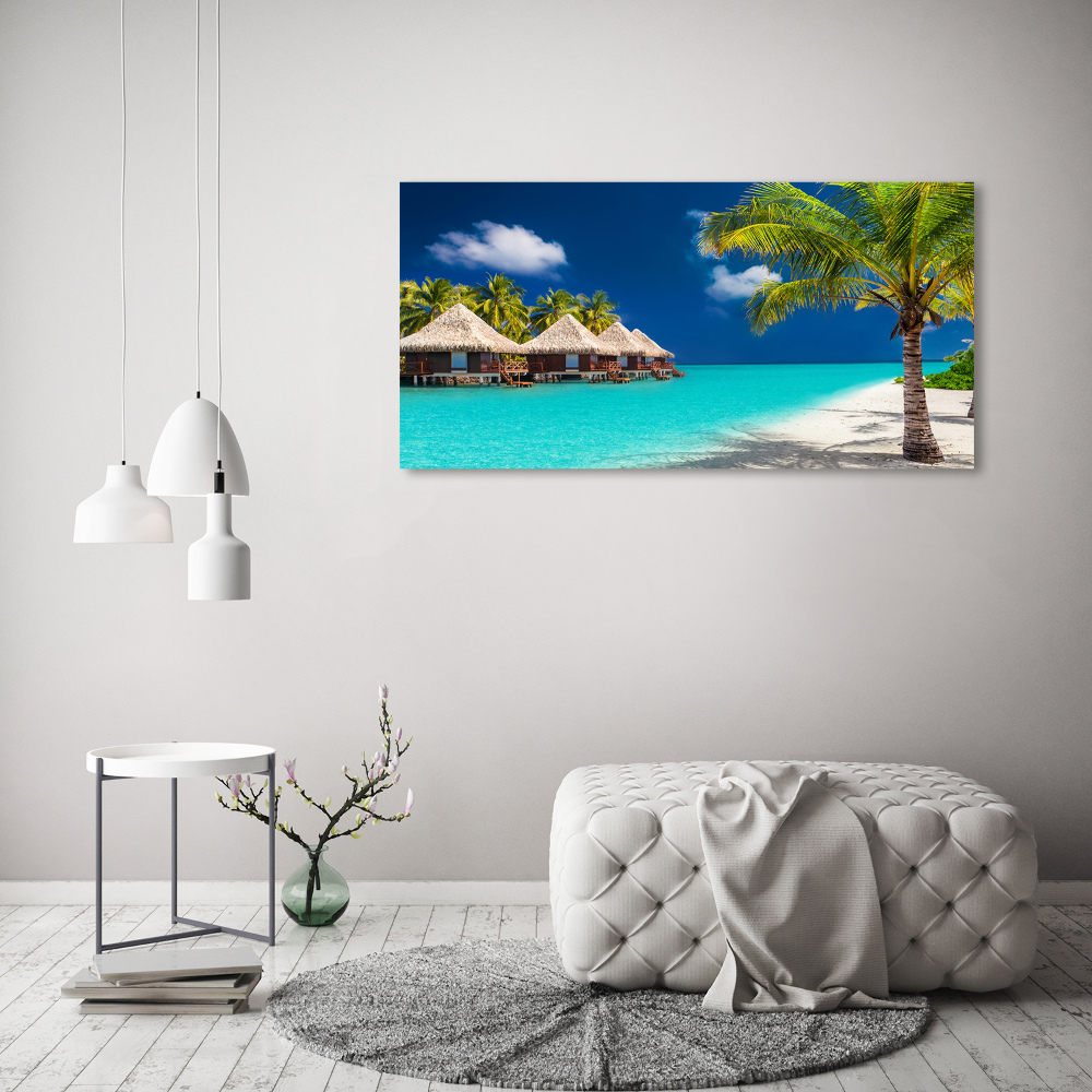 Tableau sur toile Bungalows Maldives