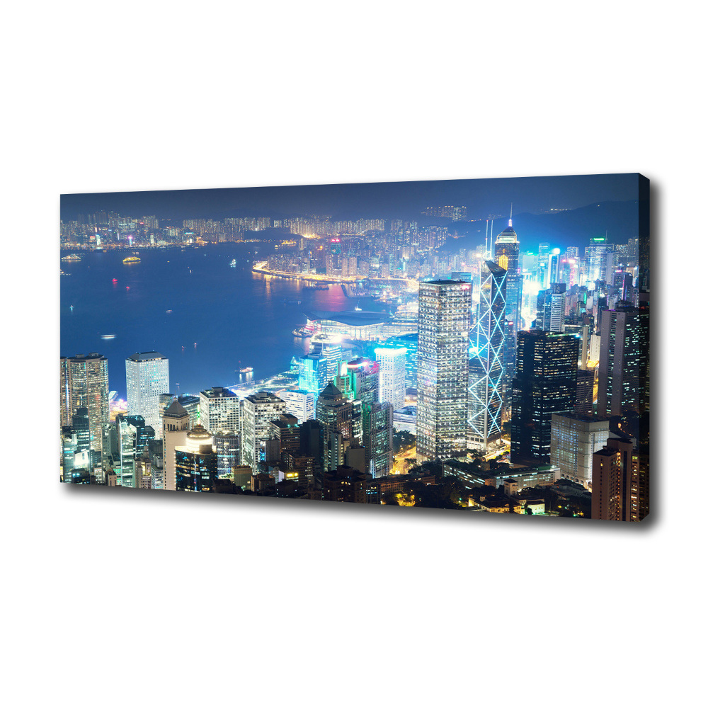 Tableau photo sur toile Hong Kong la nuit