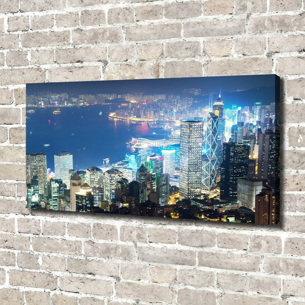 Tableau photo sur toile Hong Kong la nuit