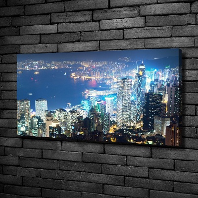 Tableau photo sur toile Hong Kong la nuit