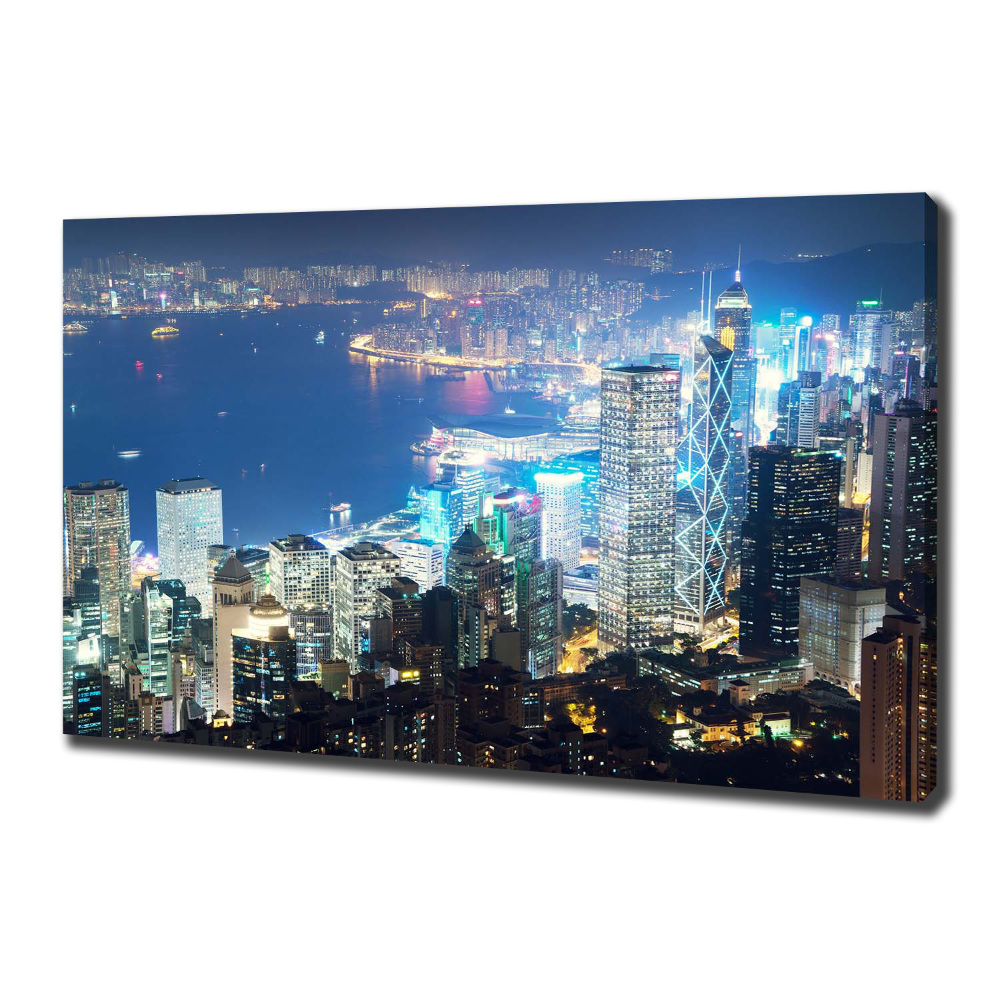 Tableau photo sur toile Hong Kong la nuit