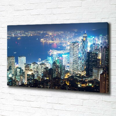 Tableau photo sur toile Hong Kong la nuit