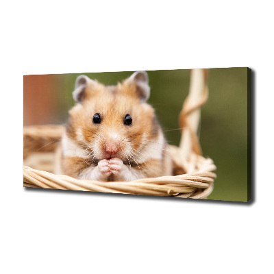 Tableau mural sur toile Hamster dans un panier