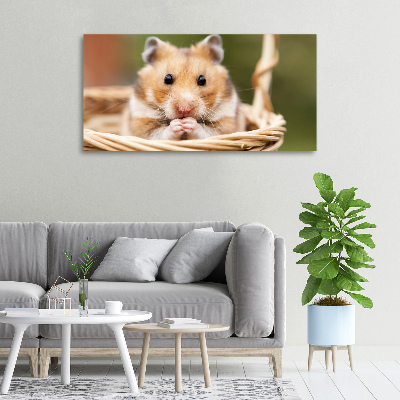 Tableau mural sur toile Hamster dans un panier