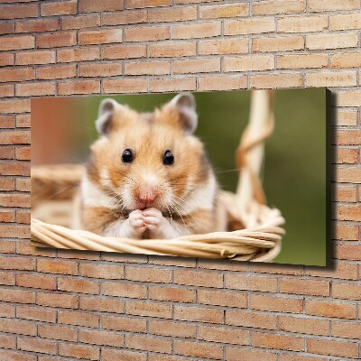 Tableau mural sur toile Hamster dans un panier