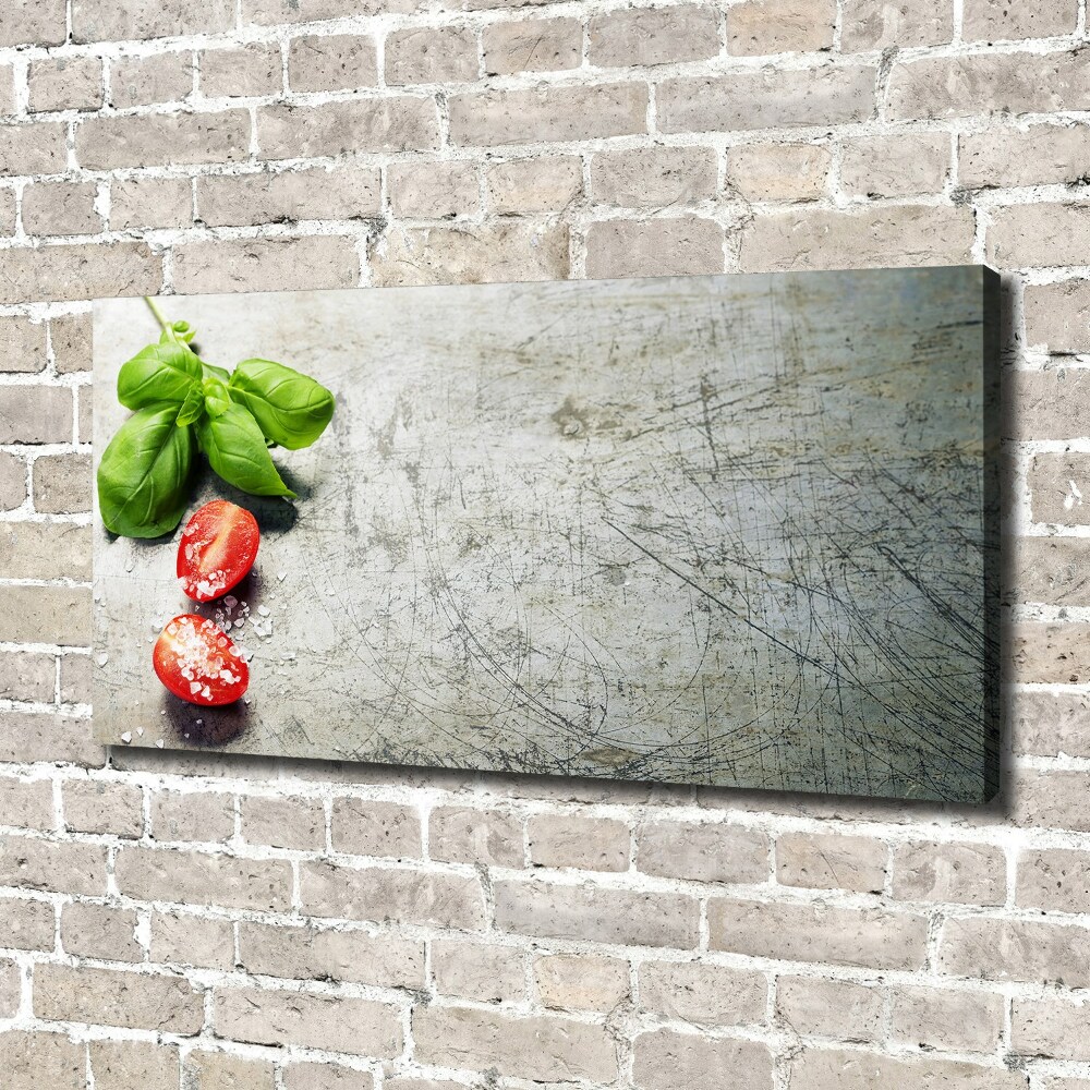 Tableau sur toile Tomates et basilic