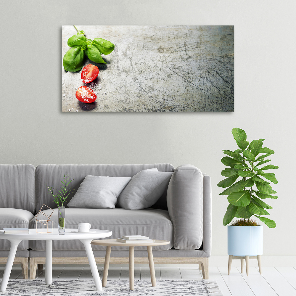 Tableau sur toile Tomates et basilic