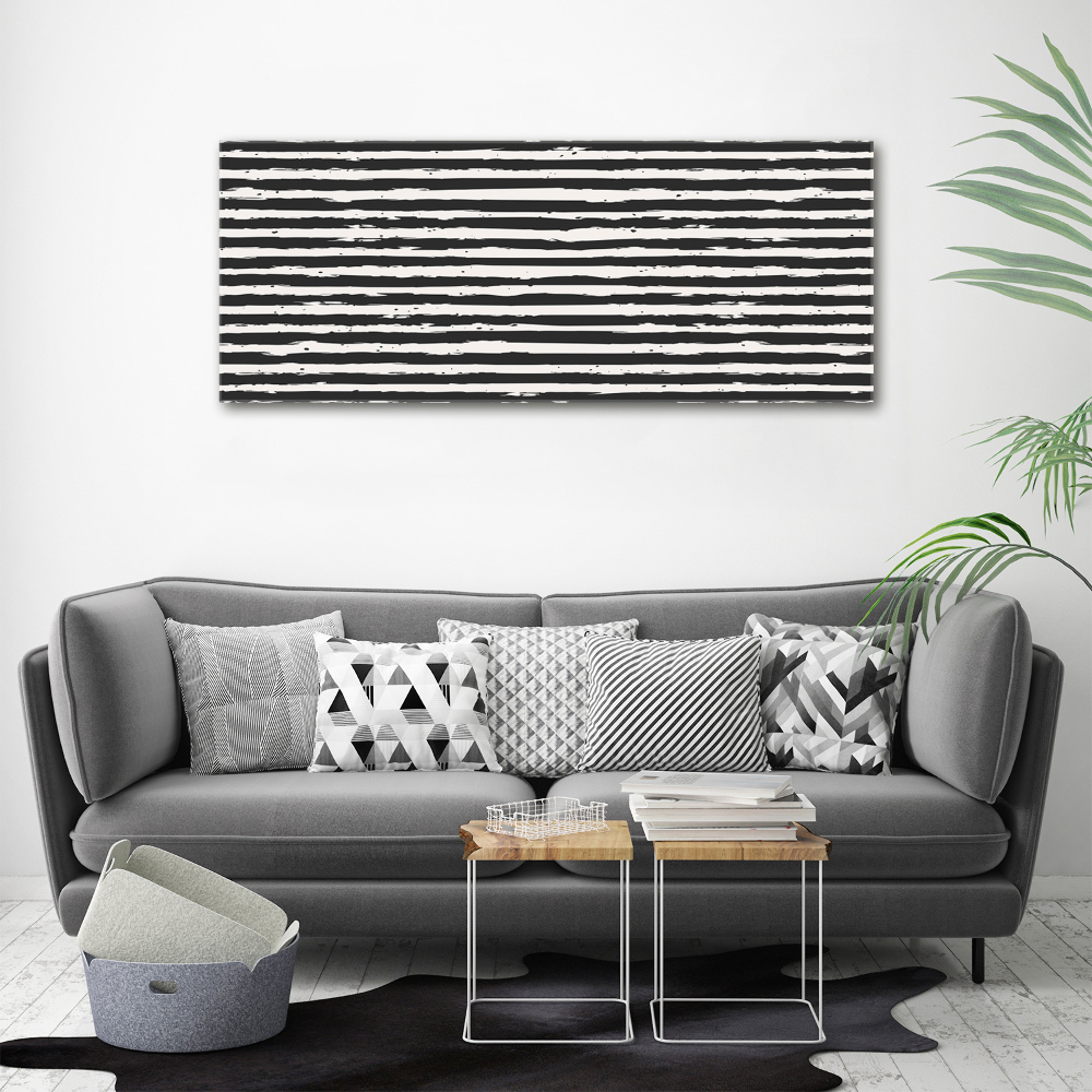 Tableau sur toile Bandes noires et blanches