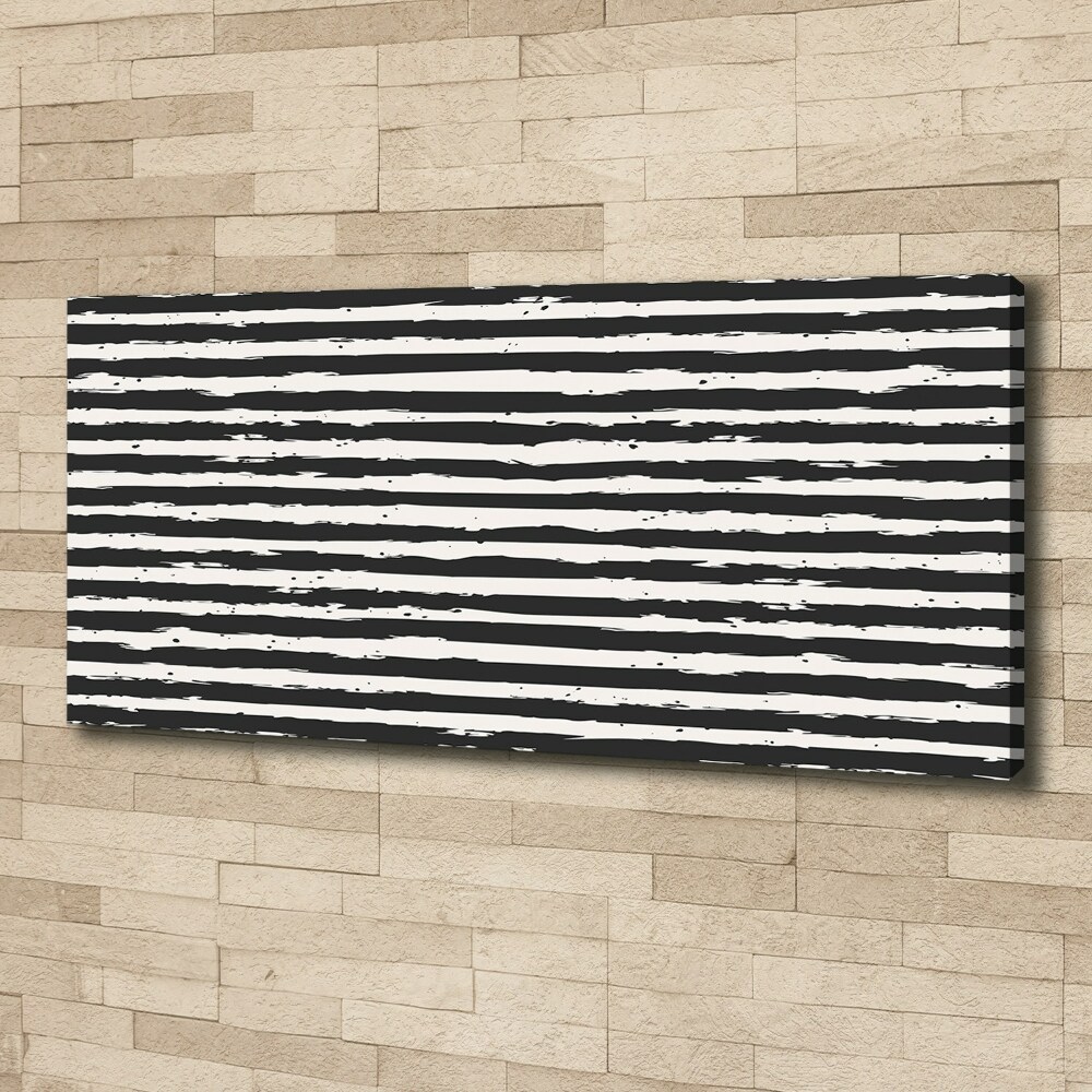 Tableau sur toile Bandes noires et blanches