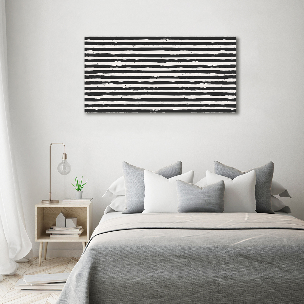 Tableau sur toile Bandes noires et blanches