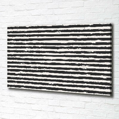 Tableau sur toile Bandes noires et blanches