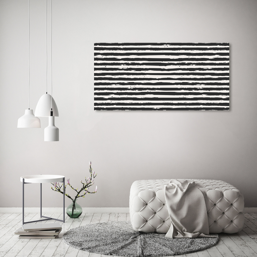 Tableau sur toile Bandes noires et blanches