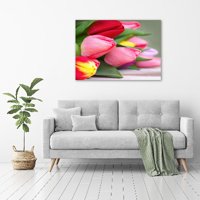 Tableau sur toile Tulipes colorées