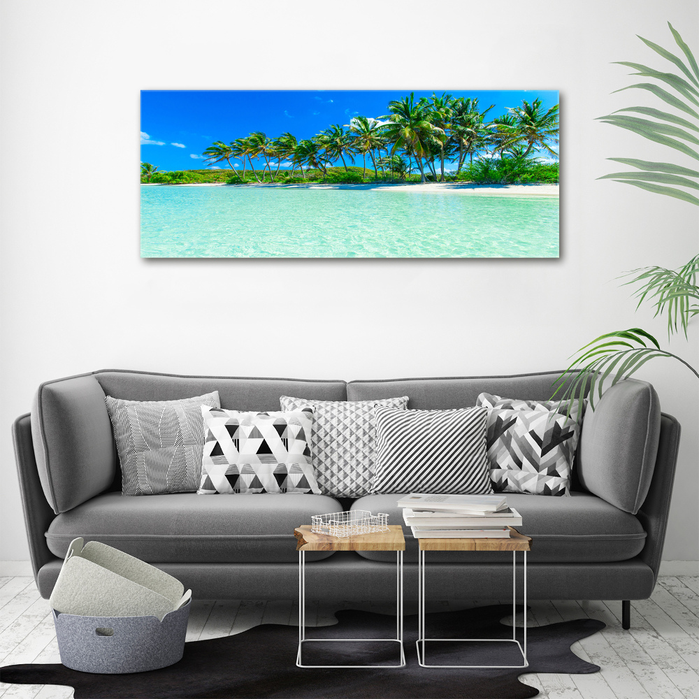 Tableau sur toile Plage exotique eau bleue