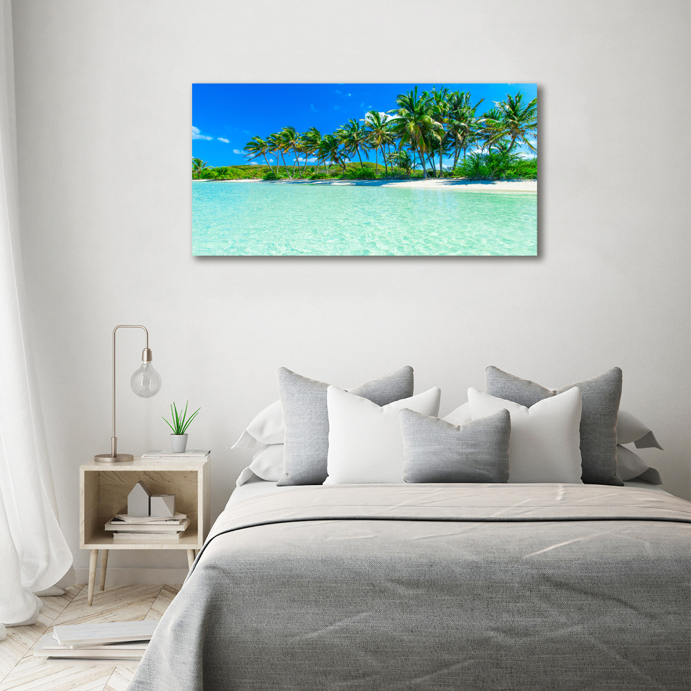 Tableau sur toile Plage exotique eau bleue