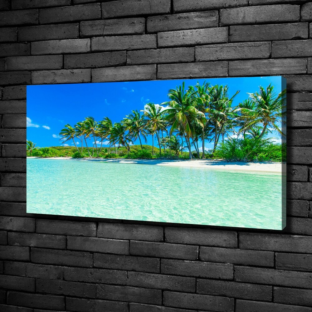 Tableau sur toile Plage exotique eau bleue