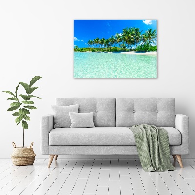 Tableau sur toile Plage exotique eau bleue