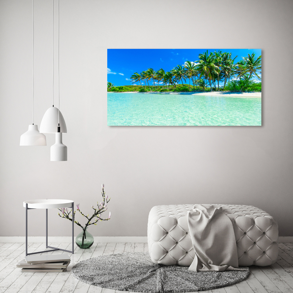 Tableau sur toile Plage exotique eau bleue