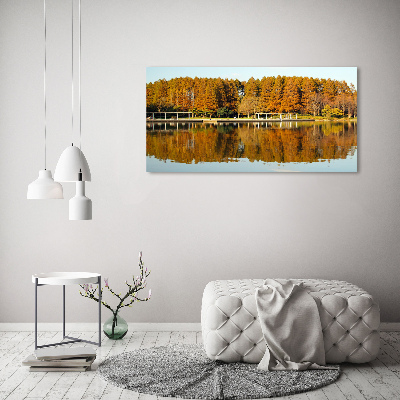 Tableau imprimé sur toile Forêt de bord de lac