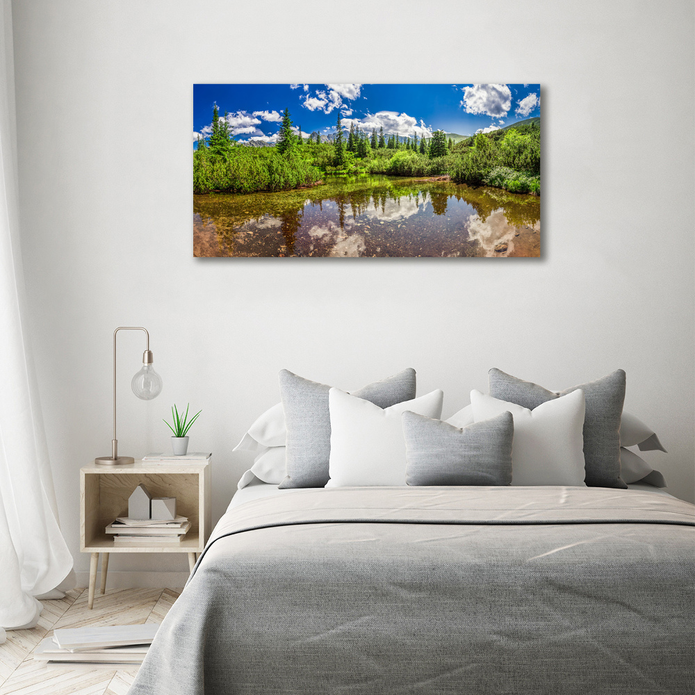 Tableau imprimé sur toile Lac dans la forêt