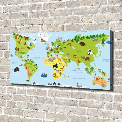 Tableau photo sur toile Carte des animaux