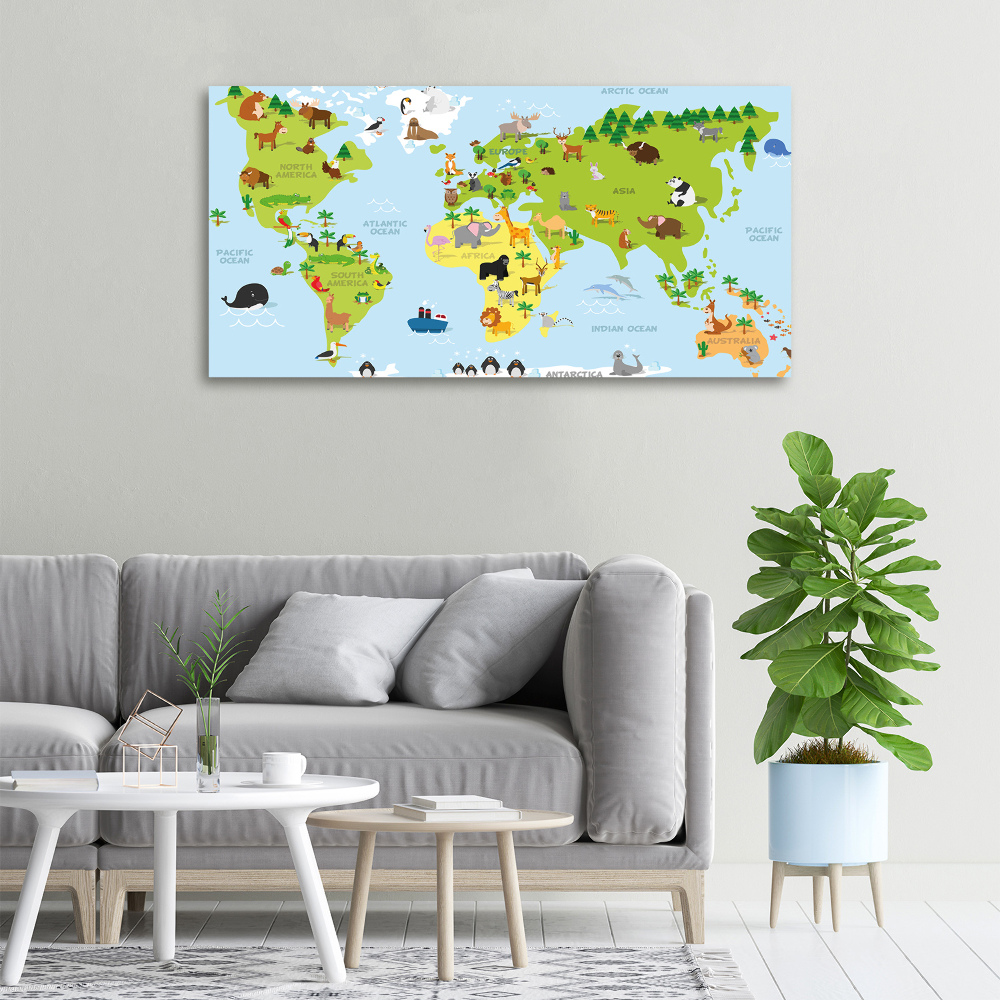 Tableau photo sur toile Carte des animaux